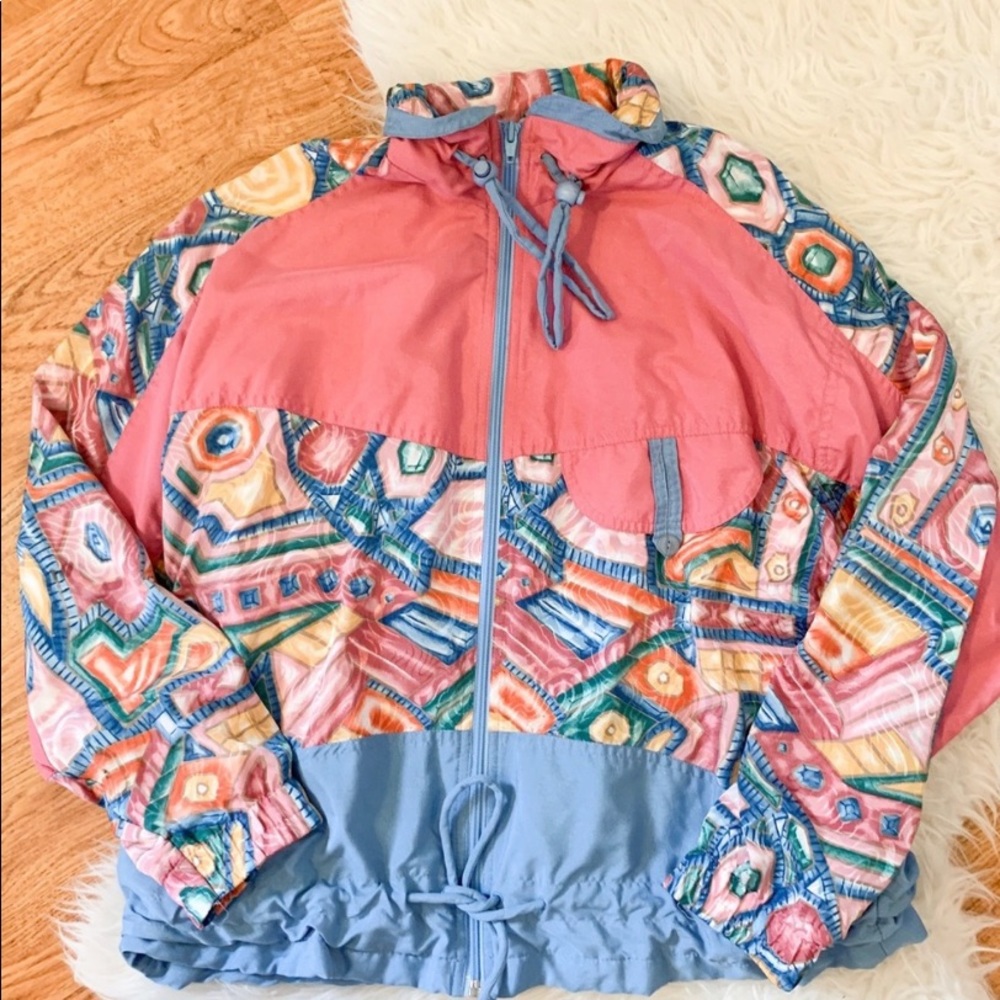 Vintage 90s Patterned Windbreaker Small